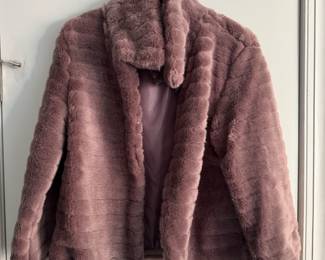 Women's Spiegel Mauve Faux Fur Jacket Size 10