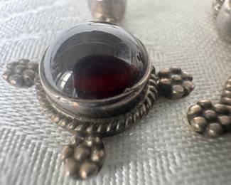 Sterling Silver Garnet Earrings