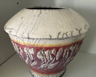 Ceramic Multicolored Vessel Signed by MDC 2011