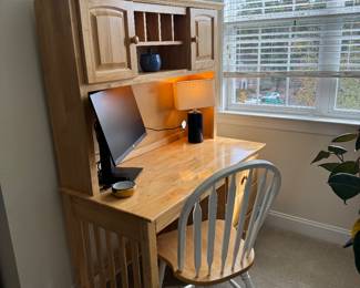 Windsor 2 Door 4 Drawer Hutch / Desk (65"H x 24"D x 48"W) w Parlor Chair