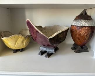 Ceramic Multicolored Vessels Signed by MDC