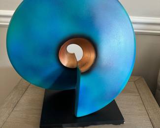 "Blue & Green Coil" Ceramic Sculpture by Cheryl Williams