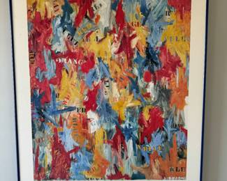 Framed Jasper Johns "An Allegory of Painting, 1955-1965" National Gallery of Art Print