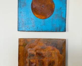 Rust Diptych Metal Wall Sculptures by Lori Katz