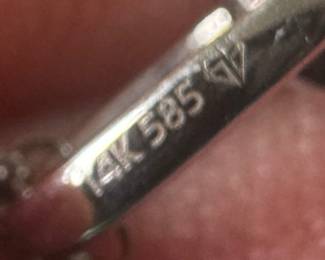 14K White Gold Floating Pendant with (7) Invisibly Set Round Diamonds on 14K White Gold Wheat Chain