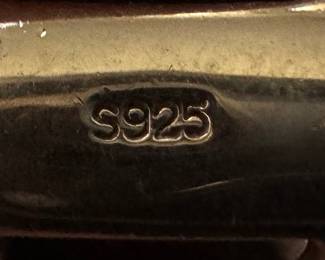 Sterling Silver Necklace with Sterling Silver Garnet Pendant 