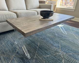 Lay-Z-Boy Rectangular Top with Acrylic Base Cocktail Table (24"D x 48"W x 18"H)