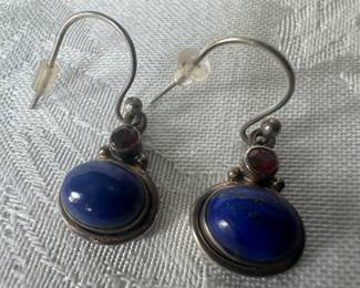 Sterling Silver & Lapis Earrings