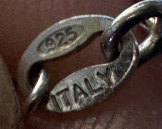 Sterling Silver Necklace with Sterling Silver Garnet Pendant 