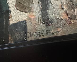 Framed "Crowded Street" Original Oil on Canvas signed Jim Beckner