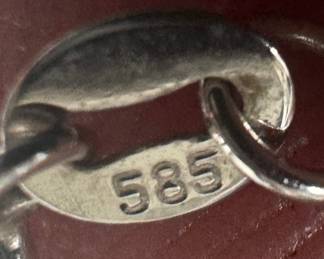 14K White Gold Floating Pendant with (7) Invisibly Set Round Diamonds on 14K White Gold Wheat Chain