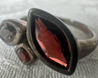 Sterling Silver Garnet Ring