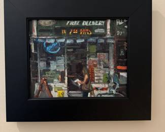 Framed "Free Delivery" Original Oil on Canvas signed Jim Beckner