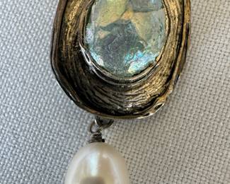 Sterling Silver Necklace with Pearl Pendant