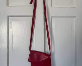 Vintage Red Leather AïchA Paris Handbag