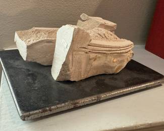 Miniature Rock on Iron Sculpture Signed by Paul Chaleff Haesook Kim July 2007