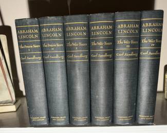 "Abraham Lincoln The Prairie Years Vol 1 & 2 and The War Years Vol 1, 2, 3 & 4" Autographed by the author Carl Sandburg