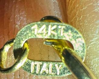 14K Gold Necklace with 14K Gold Cross Pendant