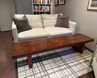 Walnut Wood Rectangular Coffee Table (18"D x 15"H x 72"W)