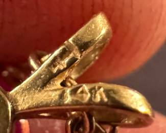 14K Gold Necklace with 14K Gold & Ruby Pendant