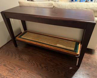 Walnut 2 Tiered Console Table (17-1/2"D x 50-1/2"W x 30-1/2"H)