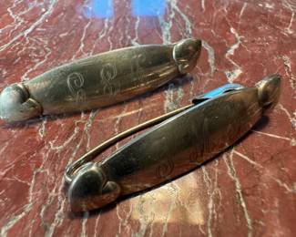 Sterling Silver Monogrammed Diaper Pins