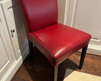 Crate & Barrel Leather Side Chairs (4 Total)