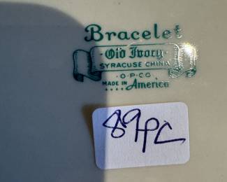 Old Ivory "Bracelet" Porcelain China (89pc)