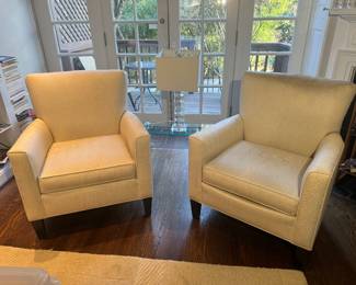 Ethan Allen Matching Upholstered Armchairs (31"W x 36"D x 35" Back Height)