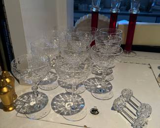 Collection of Crystal Wine Glasses & Rattles
