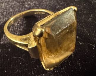 14K Gold & Smokey Topaz Ring