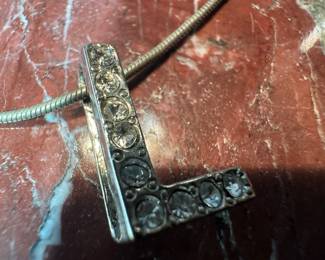 Sterling Silver Necklace with Sterling Silver "L" Pendant