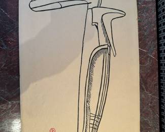 Stone cut on Paper - "Inland Eskimo Woman , 1960" Signed Jessie Oonark (Inuit, 1906–1985) 35/50 (18"L x 11"W)