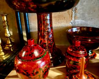 Lacquered boxes vase