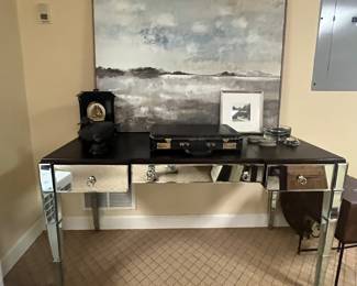 Mirrored desk could also use as vanity