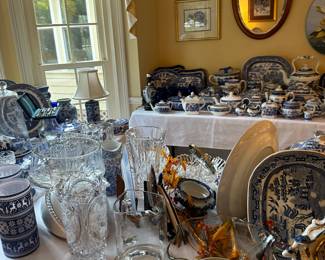 American cut glass, crystal, glass, porcelain, and ironstone 