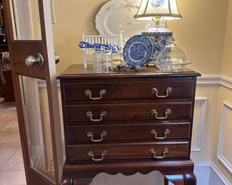 Mahogany sterling silver flatware chest