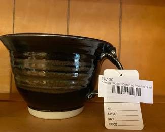 Kentala Signed Ceramic Pouring Bowl