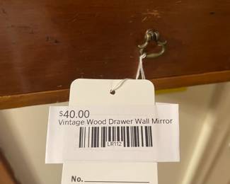 Vintage Wood Drawer Wall Mirror