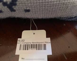 Two's Company Needlepoint Pillow