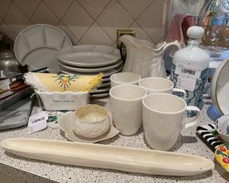 Adam & Sons Pitcher, Mud Pie Mini Loaf Baker, Villeroy and Boch Mugs
