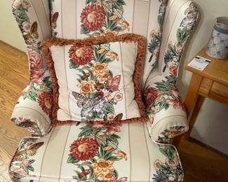 Vintage Butterfly Upholstered Accent Chairs