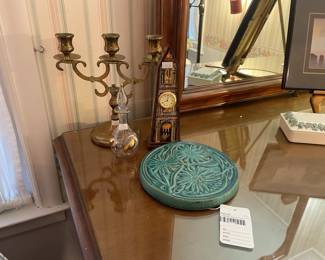 Pewabic Floral Trivet, Candle Holder