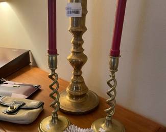 Brass Etched Candlestick, Brass Candle Holders