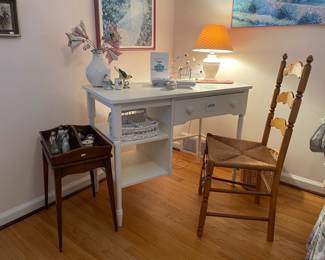 Desk, chair, Wedgwood Evenlode Lidded Box