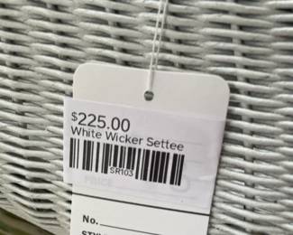 White Wicker Settee