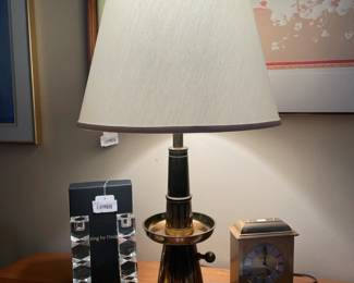 Oleg Cassini brigitte crystal candlestick, Vintage Brass Table Lamp