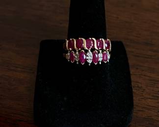 10K Pink Rubies and Diamonds