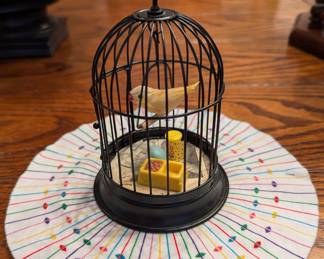 American Girl birdcage, cage cover, feed and feeder/waterer