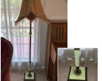Art Deco URANIUM GLASS floor lamp.